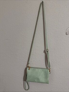 Mint Green Crossbody Wristlet - Unbranded